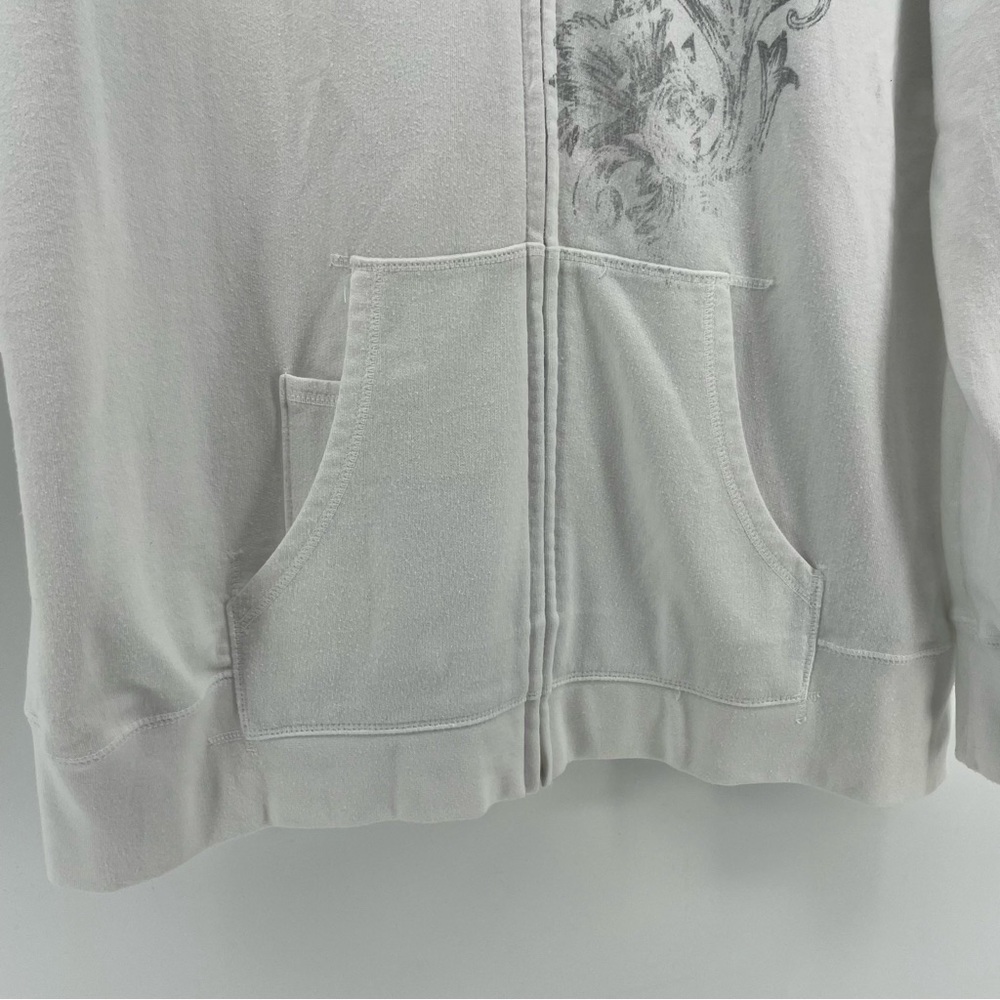 SOLD | Harley Davidson Womens Zipped Sweatshirt White Mock Neck 1X - Picture 2 of 8